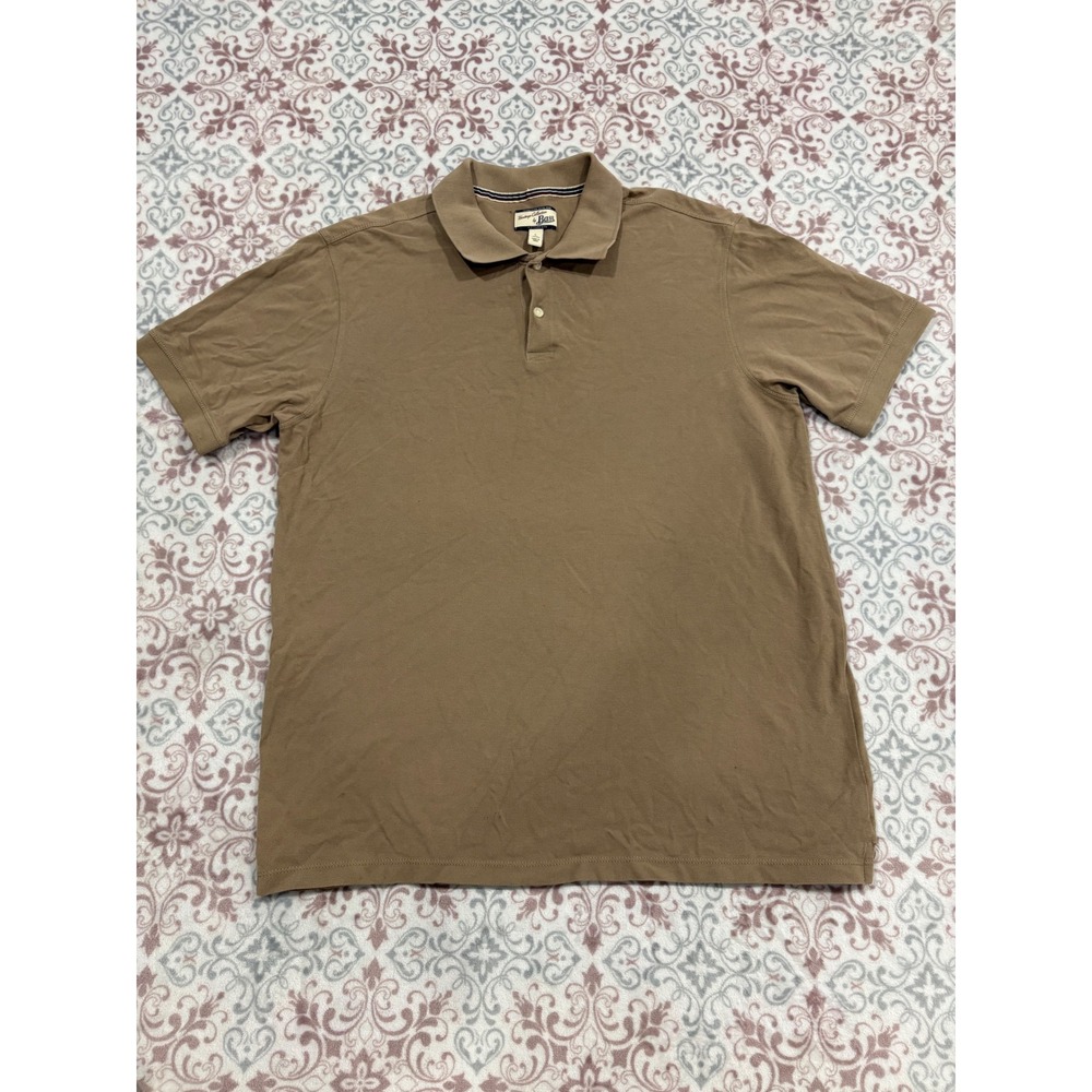 Heritage Collection by Bass Mens Brown Cotton Pique Short Sleeve Polo Shirt L
